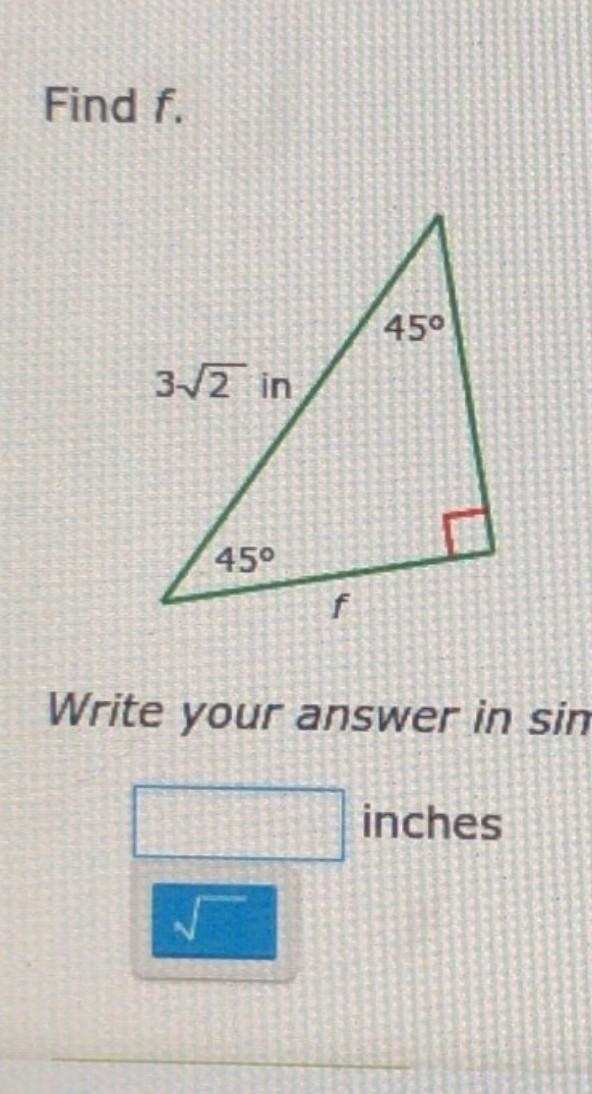 Find f Answer in radical form ​-example-1