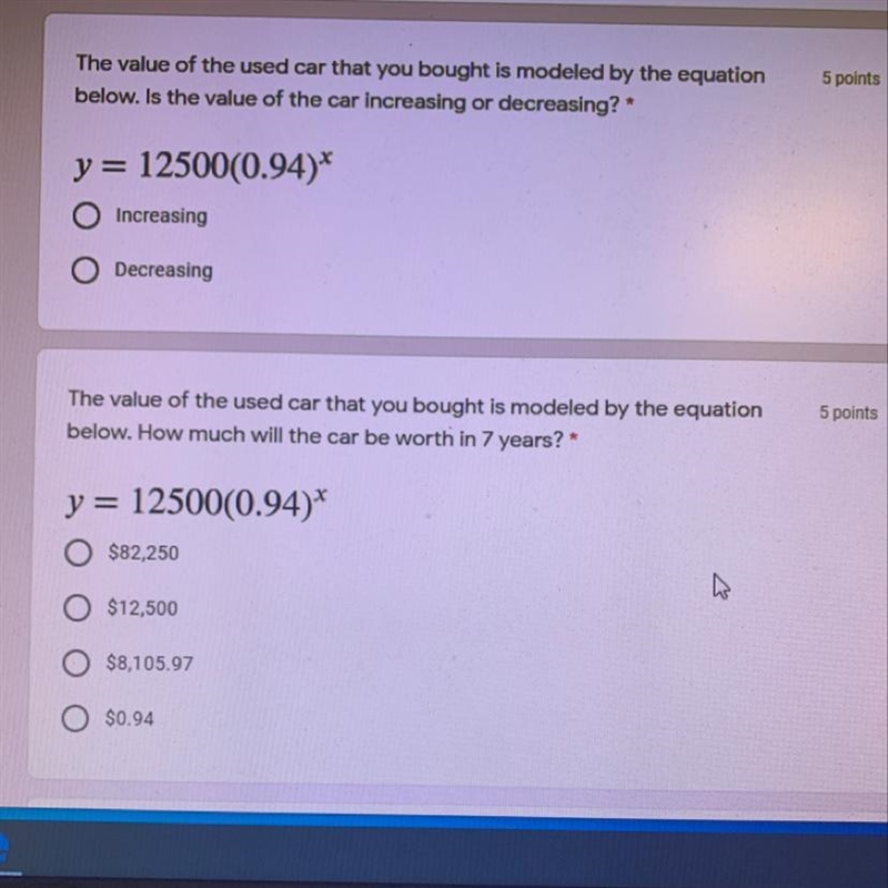 Simple Exponential Decay (Easy Points)-example-1