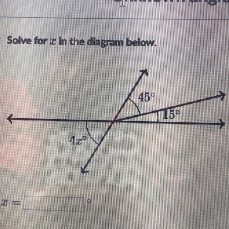 Solve for x in the diagram below-example-1