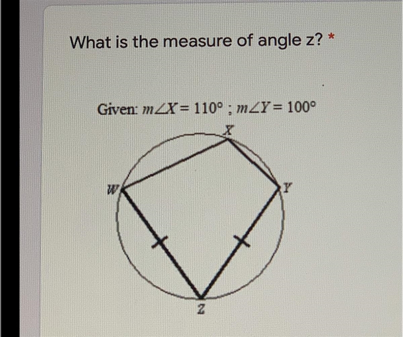 What is the measure of Angle z?-example-1