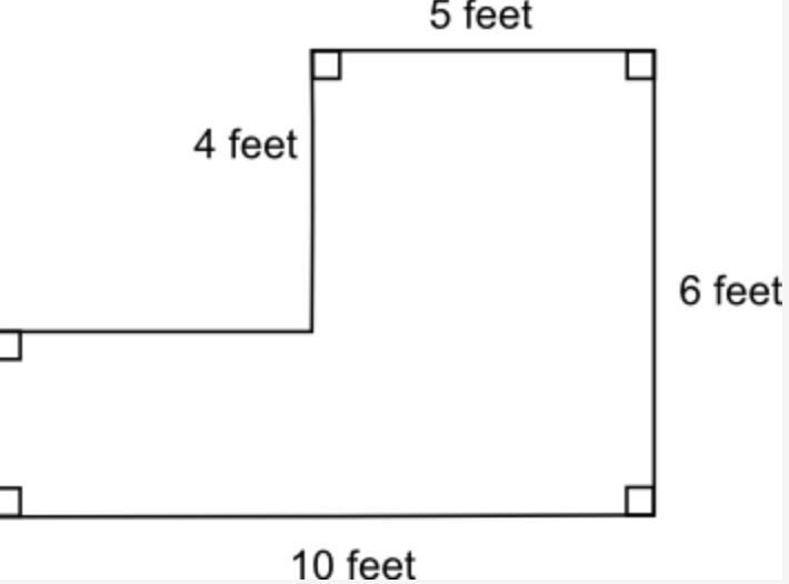 The figure shows a carpeted room. How many square feet of the room is carpeted?-example-1