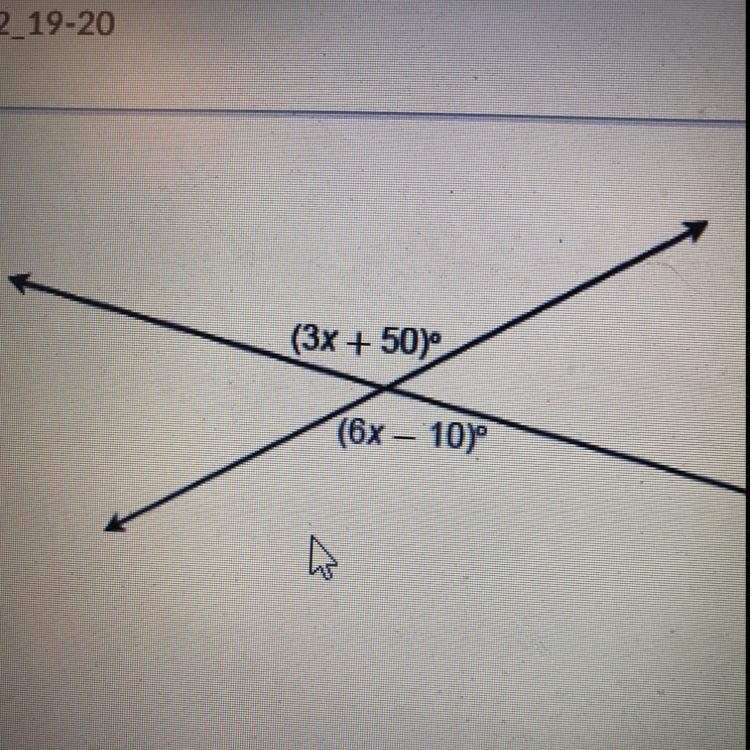 50 points!!! What is the value of x? Enter your answer in the box. (3x + 50) (6x – 10) x-example-1