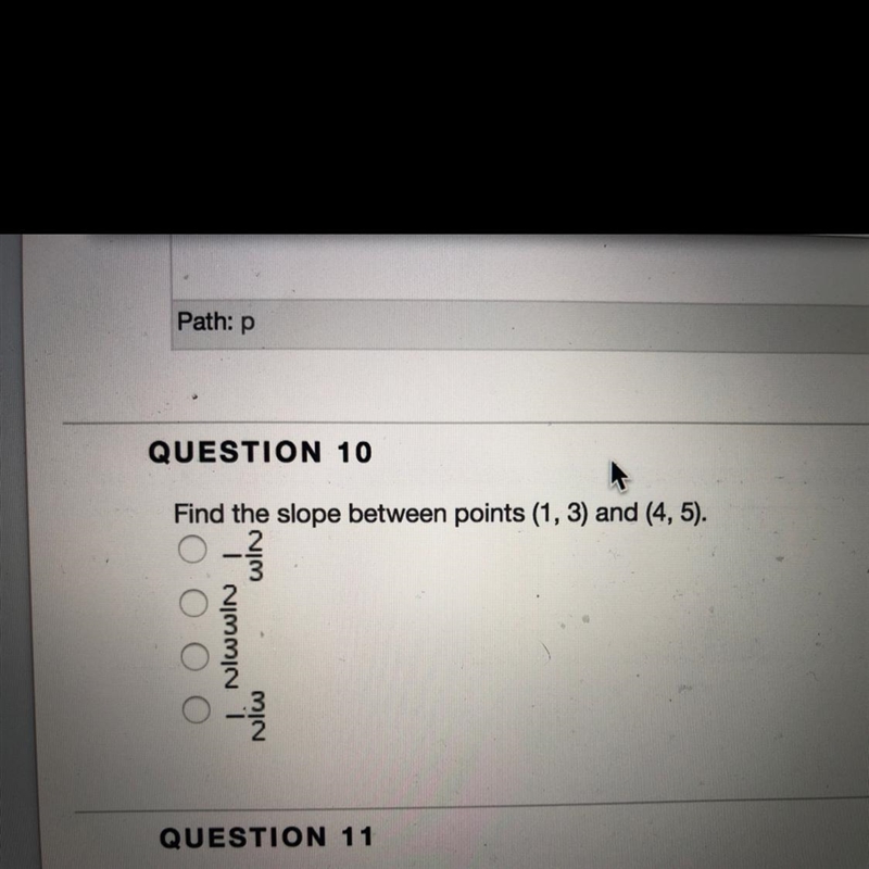 Find the slope between points (1,3) and (4,5)-example-1