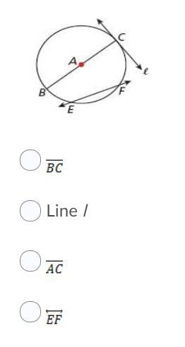 Which of the following is a tangent to the circle?-example-1