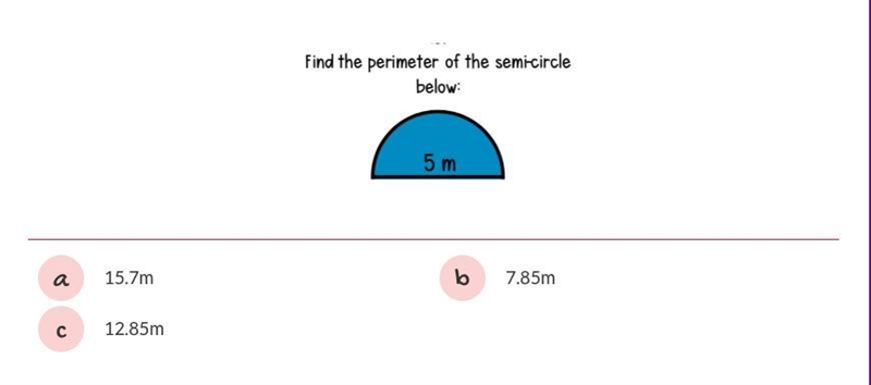 I need help with this geometry problem. find the perimeter of the semi-circle-example-1