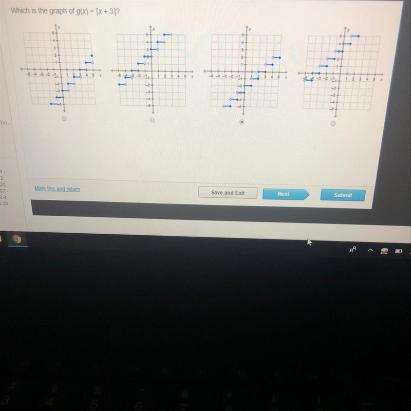 Which is the graph of g(x) = (x + 3)?-example-1