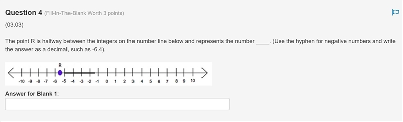 The point R is halfway between the integers on the number line below and represents-example-1