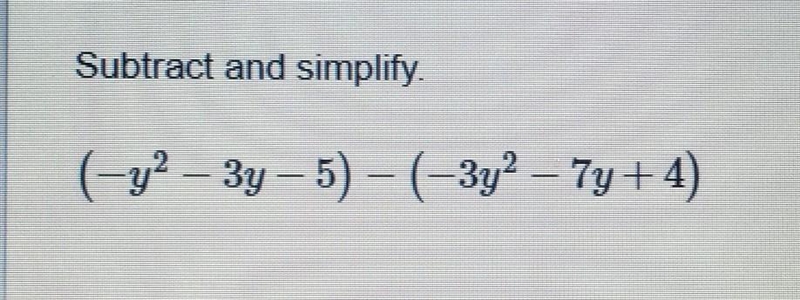 Subtract and simplify.​-example-1