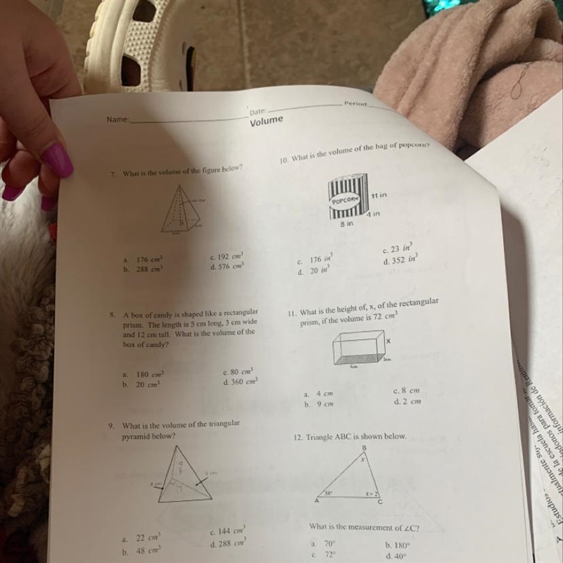 The volume of the shapes-example-1