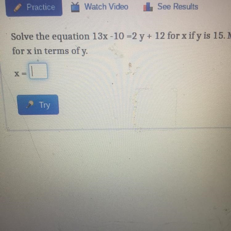 Can somebody help me with this. Do you add the 15 to the 2y or subtract it.-example-1