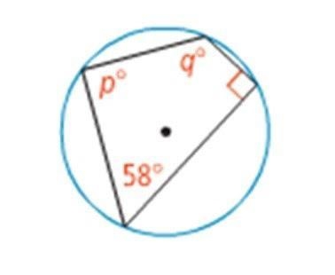 Solve for angle p and q-example-1