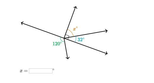 I need to find x in the angle-example-1