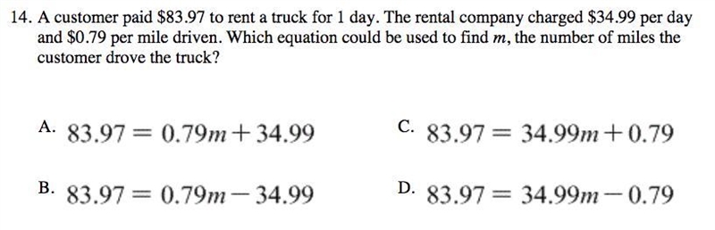 A customer paid $83.97 to rent a truck for 1 day. The rental company charged $34.99 per-example-1