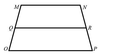 QR is the median of trapezoid MNOP. If MN = 41 and OP = 53, calculate QR. Am giving-example-1