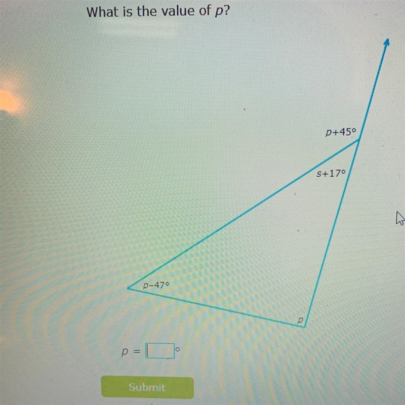 What is the value of p? (Geometry Question)-example-1