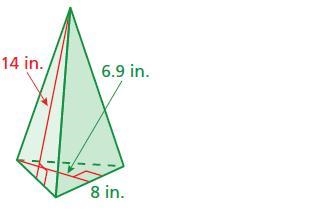 Find the surface area of the pyramid. The side lengths of the base are equal. The-example-1