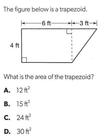 PLEASE HELP! The figure below is a trapezoid. What is the area of the trapezoid?-example-1