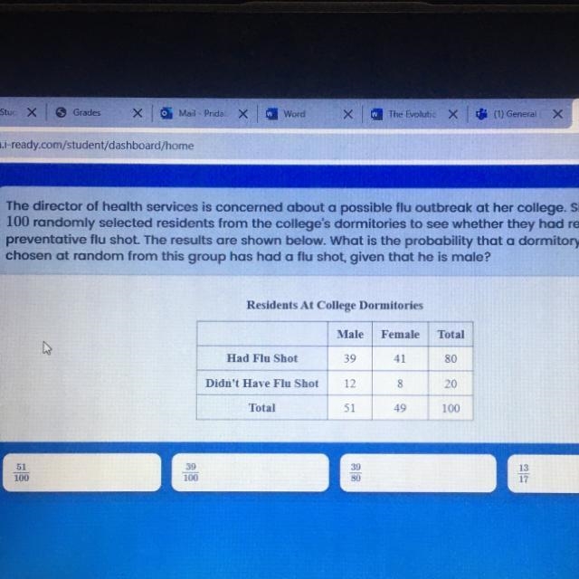 The director of health services is concerned about a possible flu outbreak at her-example-1