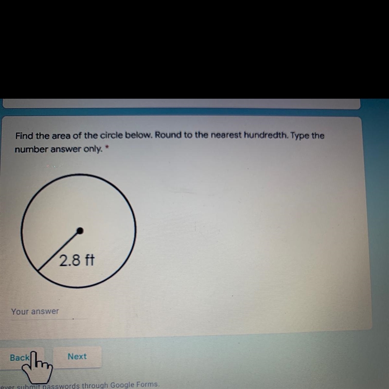 Find the area of the circle below???-example-1