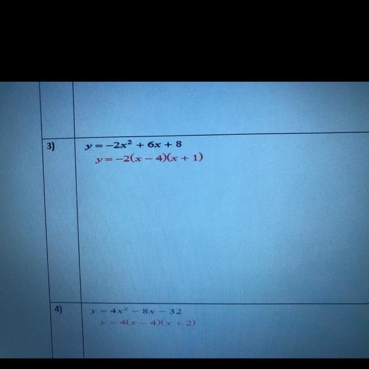 I know the answer, just need the work for it! Best answer gets crowned Y=-2x+6x+8-example-1