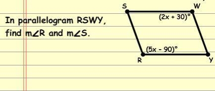 In parallelogram RSWY, find m-example-1