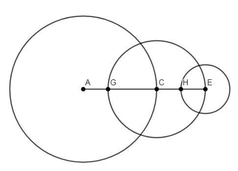 The diameters of circles A, C and E are 32 cm, 24 cm and 14 cm respectively. Which-example-1