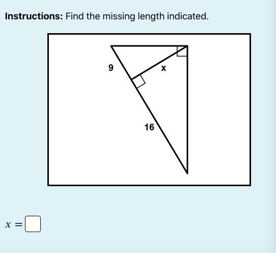 Find the missing length indicated.-example-1