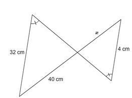 What is the value of x? Question 12 options: 3 cm 4 cm 5 cm 4.5 cm-example-1