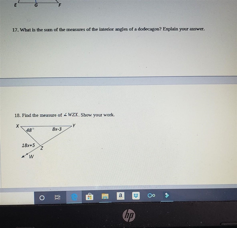 Find the measure of wzx. Show your work.​-example-1