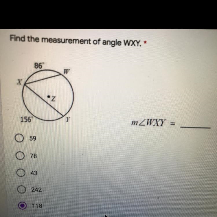 Find the measurement of angle WXY-example-1