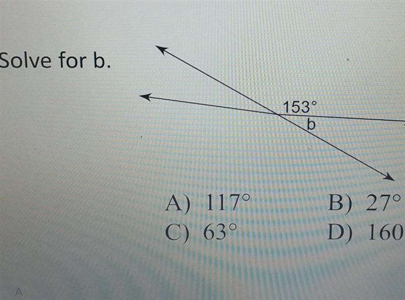 Solve for b 117 63 27 160​-example-1