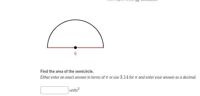 Find the area of the semicircle.-example-1