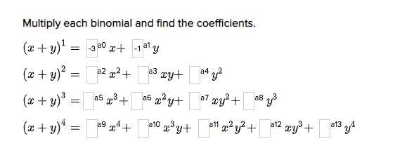 Multiply each binomial and find the coefficients.-example-1