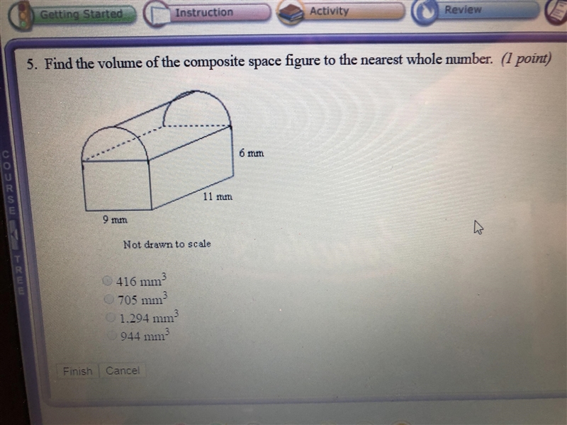 Find the volume of the composite space figure to the nearest whole number-example-1