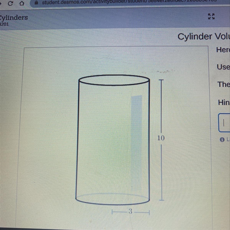 What is the volume of the cylinder provided?-example-1