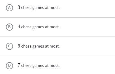 Giselle enjoys playing chess and Scrabble. She wants to play a total of at least 10 games-example-2