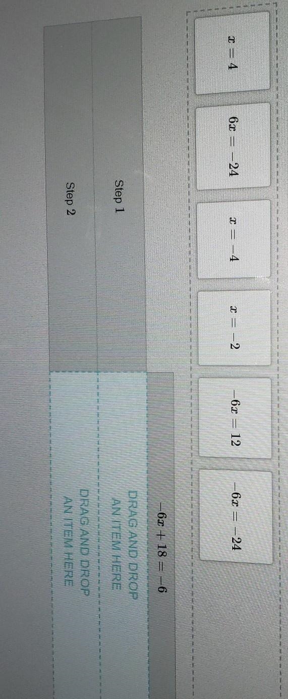 Drag the correct steps into order to solve the equation -61 + 18 = -6 for 2. Will-example-1