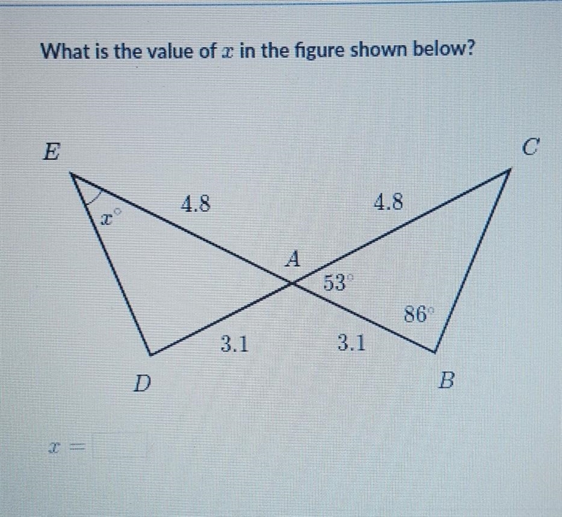 What does x equal????​-example-1