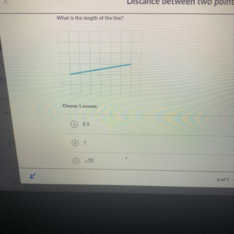 What is the length of the line? There is also D which is square root of 37-example-1