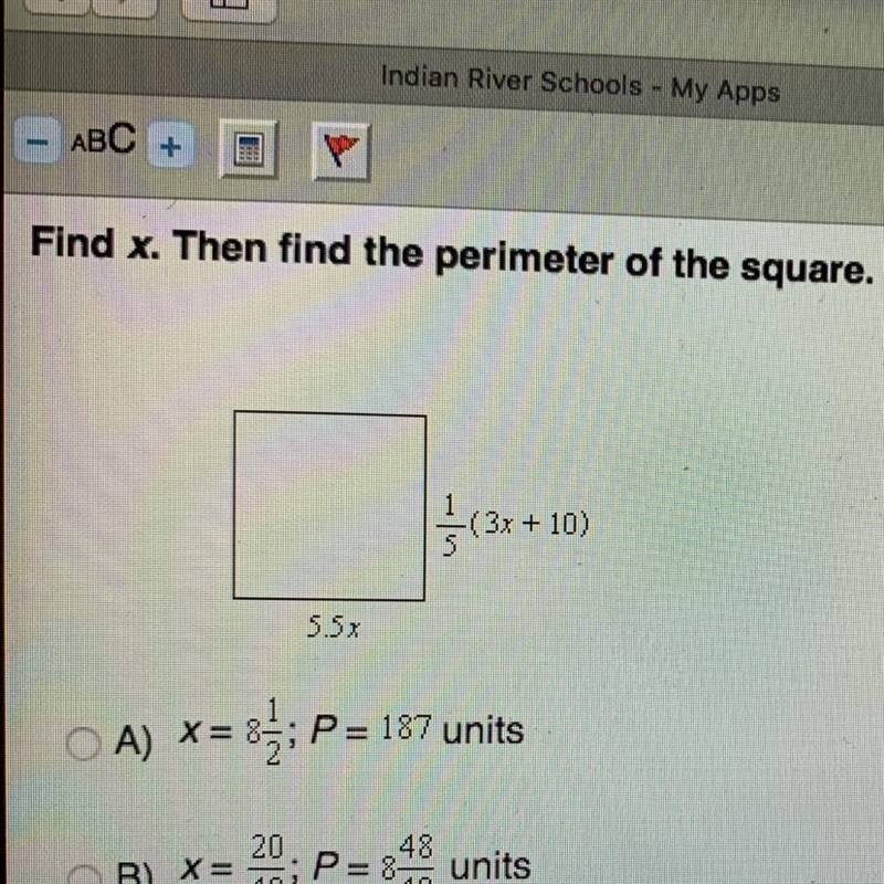 The perimeter of the square-example-1