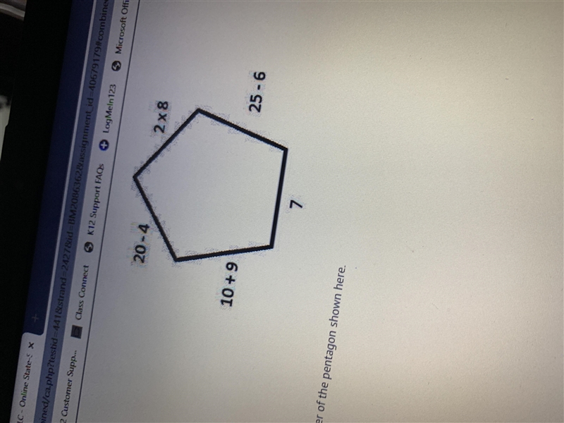 Find the perimeter of the pentagon shown here 76m 77m 79m 80m-example-1