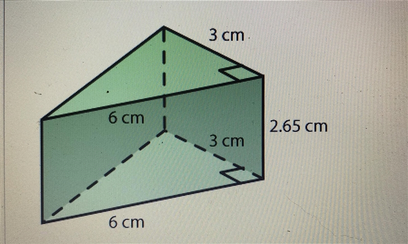 What is the volume of this prism? A. 23.9 ^3 B. 47.7 cm^3 C. 4.50 cm^3 D. 9.00 cm-example-1