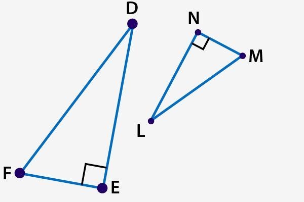 Are triangles DEF and LNM similar if LN equals 4, MN equals 3, DE equals 12, and FE-example-1