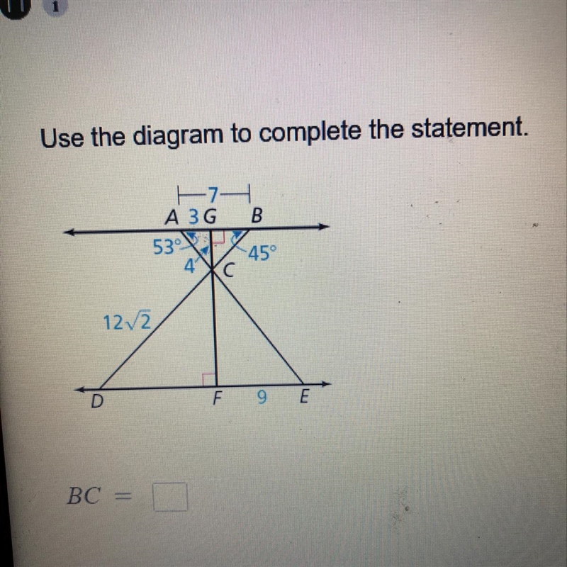 Use the diagram to complete the statement-example-1