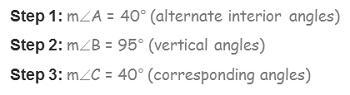 Lines a and b in the diagram are parallel. Shalini found the sum of the measures of-example-2