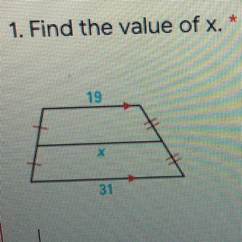 1. Find the value of x. *-example-1