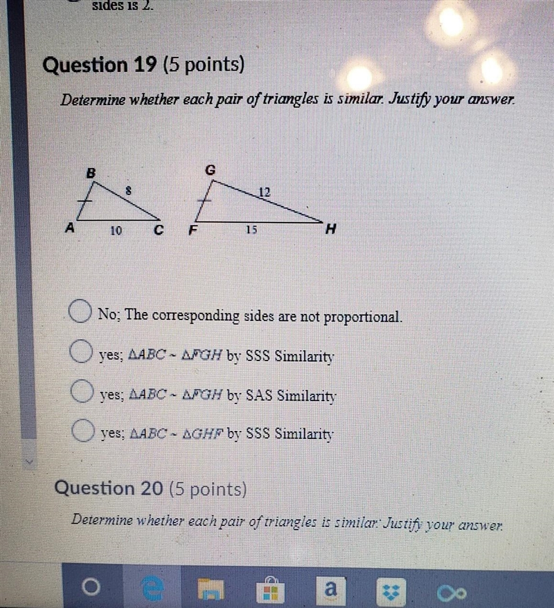 Determine whether each pair of triangles is similar. justify your answer​-example-1