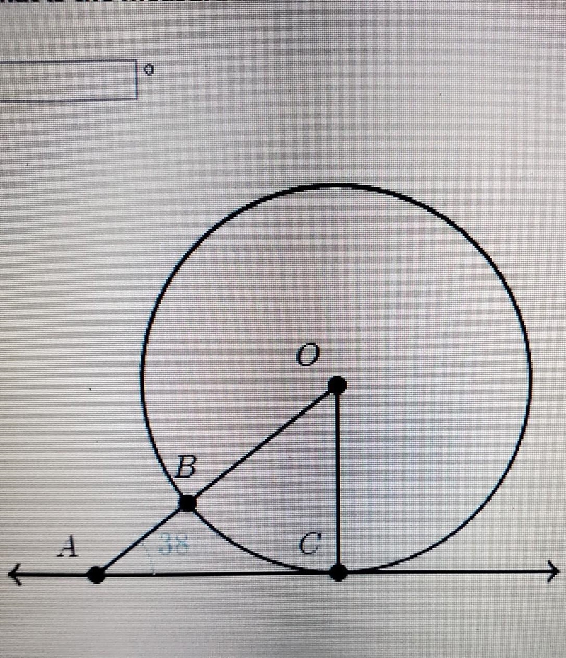 Ac is tangent to circle o at point c what is the measure of angle o? ​-example-1