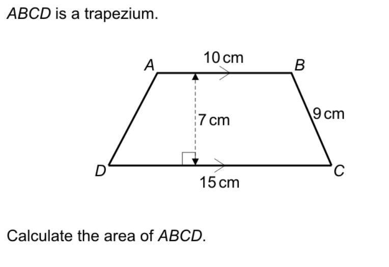 ABCD is a trapezium Calculate the area of ABCD-example-1