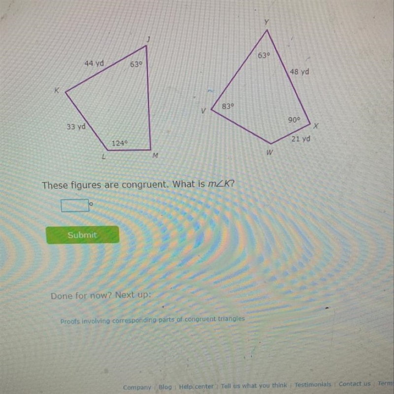 What is the measure of k?-example-1